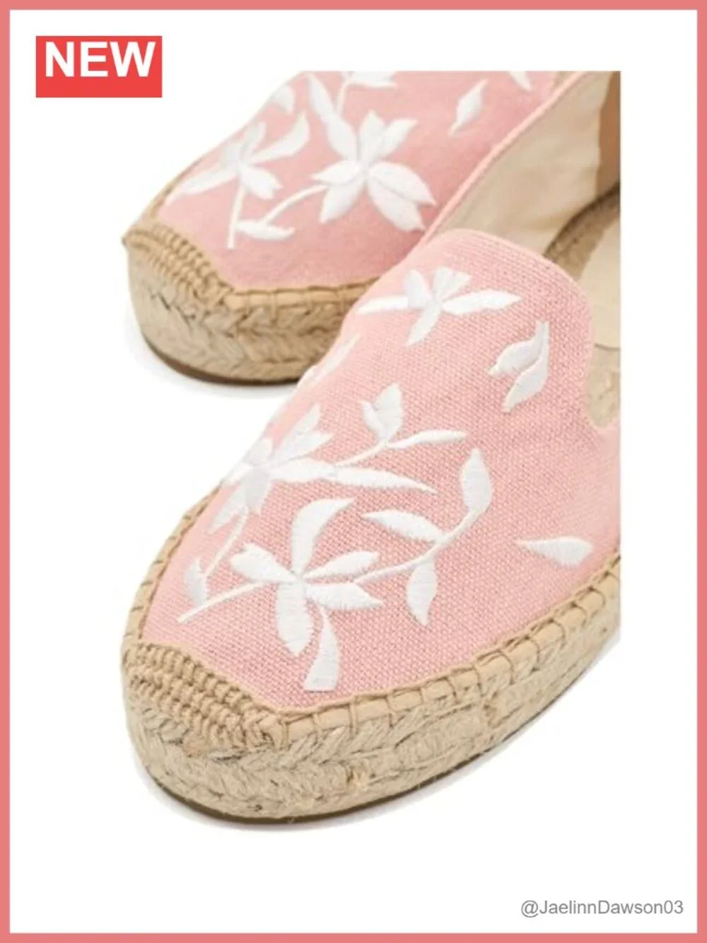 Cotton Espadrille Flats Floral Embroidered Slip-On Platform